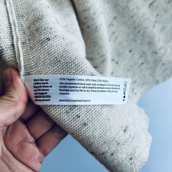 Eileen Fisher Cascading Cardigan XL Cream Organic Cotton Wool Lagenlook Capsule - Picture 6 of 7